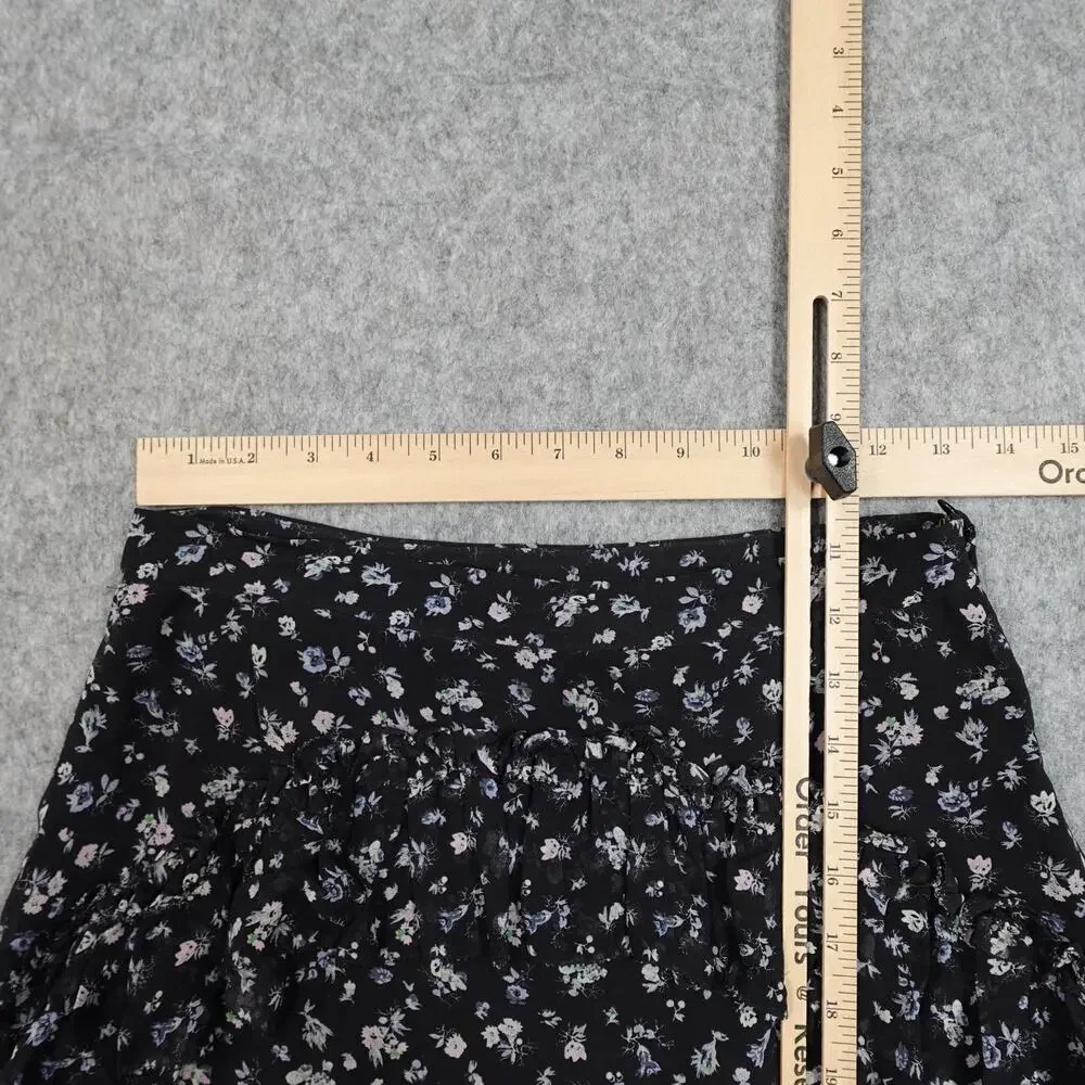 Love‎ Shack Fancy Skirt Womens 2 Mini Silk Floral Ruffle Tiered Feminine Fairy